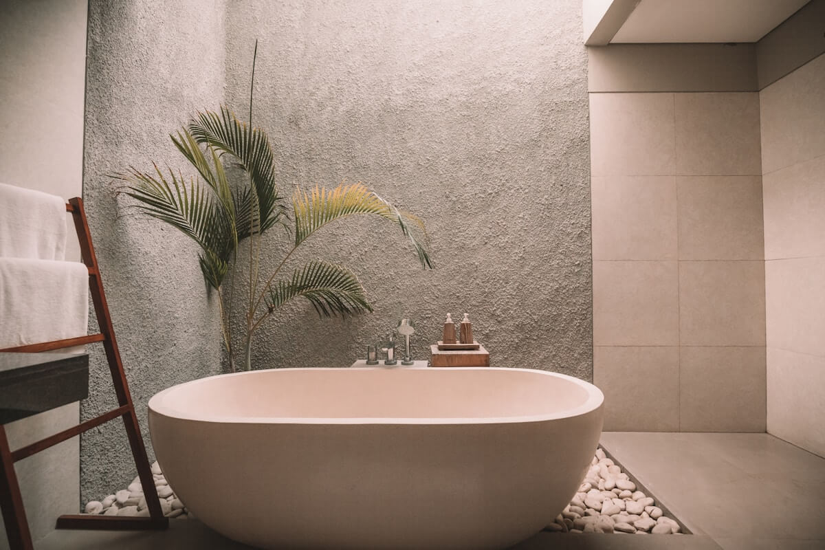 Luxury spa treatment room with candles and flowers